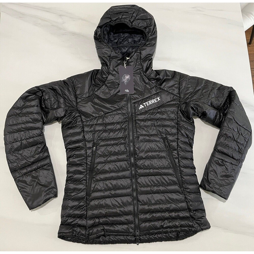 Adidas Terrex Women's Lite Down Hooded Puffer Jacket Black IB4199 Women’s Size M